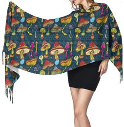 Scarves NOISYDESIGNS Cashmere Scarf For Women Mushrooms Colourful Pattern Warm Winter Pashmina Shawl Female Blanket2549865