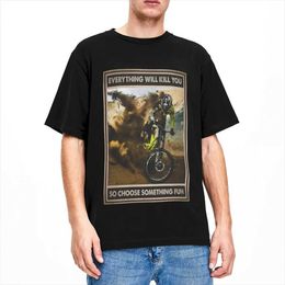 Men's T-Shirts Off road bike MTB mens T-shirt bicycle couple clothing retro T-shirt 100% pure cotton summer clothingL2405