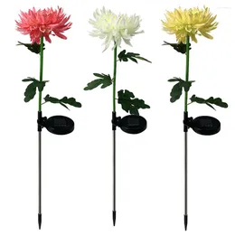 Solar Power LED Flower Lamp Chrysanthemum Ground Street Lights Lawn Yard Landscape Decorative For Courtyard Garden