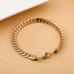 Bangle 316L Stainless Steel New Fashion Fine Jewelry Hip-hop Punk 7MM Width Thick Chain Geometric Beaded Bracelet For Men Gift