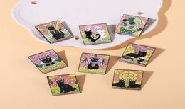 Enamel Pin Brooches Luxury Anime Tarot Black Cat Cute Badge Clothing Accessories Fashion Jewellery Cartoon Brooch vintage Whole 4789623