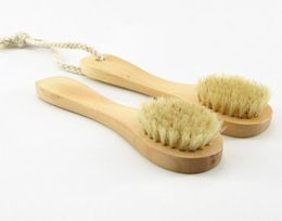 Brush for Facial Exfoliation Natural Bristles Exfoliating Face Brushes for Dry Brushing and Scrubbing with Wooden Handle9019036