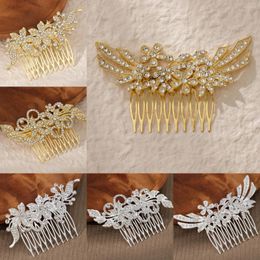 Headpieces Luxury Alloy Hair Combs Rhinestone Bridal Clip Wedding Accessories Jewelry For Women
