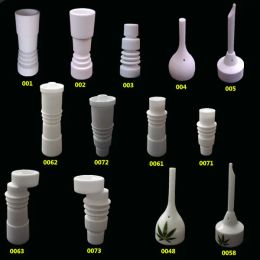 Styles 14mm 18mm Domeless Ceramic Nails Male Female Joint Ceramic Nail with Carb Cap VS Titanium Quartz Nail For Glass Smoking Bongs LL