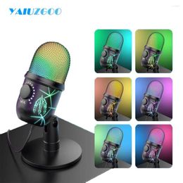 Microphones USB Microphone For Computer Gaming Condenser Podcast Streaming Studio Recording Noise Reduction RGB PC/PS4/5