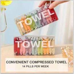 Towel 7Pcs And 14Pcs Portable Compressed Travel Disposable Face Pure Cotton Water Wet Wipe Non Woven Fabric Makeup