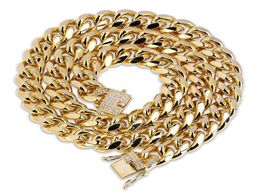 18K Gold Plated Necklace High Quality Miami Cuban Link Chain Necklace Men Punk Stainless Steel Jewellery Necklaces9602949
