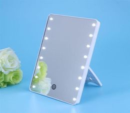 Makeup Mirror with 16 LEDs Cosmetic Mirror with Touch Dimmer Switch Battery Operated Vanity Stand for Tabletop21293379454215