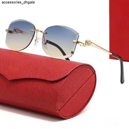 2024 New frameless cut edge sunglasses trendy ocean pieces small square fashionable UV resistant polygonal glasses