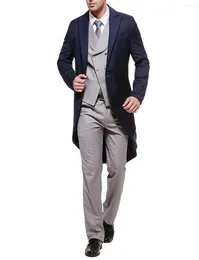 Men's Suits Tailcoat 3 Pieces Wedding Tuxedos Suit For Men Formal Jacket Waistcoat Trousers