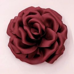 Brooches 11CM Handmade Fabric Rose Flower Brooch Korean Fashion Corsage Lapel Pins For Women Accessories Wedding Party Jewelry