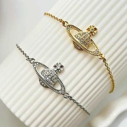 Designer New Westwood diamond chain bracelet Female Minority design Saturn Bracelet 520 gift