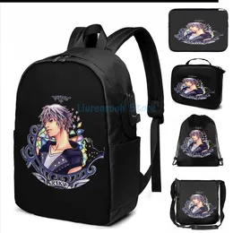 Backpack Funny Graphic Print Riku USB Charge Men School Bags Women Bag Travel Laptop
