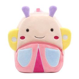 Backpacks Girls School Backpack Cute Pink Butterfly Kids Plush Backpack Kindergarten School Bag