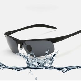 Wholesale-New fashion Aluminum Magnesium Polarized Sport Sunglasses For Police Biker Driver Cool Shooting Glasses For Men Women 8177 263c