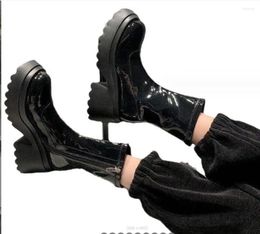 Boots Sexy Women Warm Long Woman Knee High Ladies Shoes Platform Thick Heel PU Leather Soft Black Winter