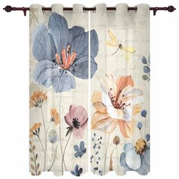 Curtain Summer Flowers And Plants Modern Curtains For Living Room Home Decoration El Drapes Bedroom Fancy Window Treatments