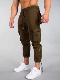 Men's Pants Streetwear Fashion Cargo Men Slim Fit Stretch Sports 2024 Spring Summer Casual Solid Color Jogging Trousers Male