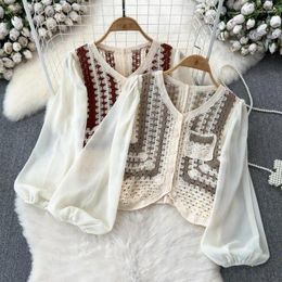 Women's Polos 2024 Spring And Autumn Women Clothes Fashion Single Breasted Knitted Cardigan Ladies Long Sleeve Loose Vintage Top Korean