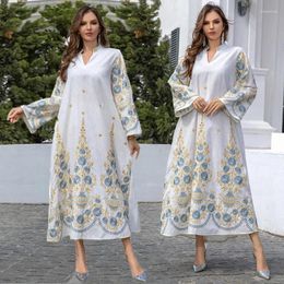 Ethnic Clothing Middle East Clothes Arab Luxury Embroidery Dresses Eid Muslim Abaya Ramadan Women Loose Robe Islamic Caftan Morocco Maxi
