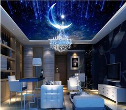 custom luxury 3d wallpaper for ceilings Dream sky moon nonwoven 3d ceiling murals wallpaper european4929154