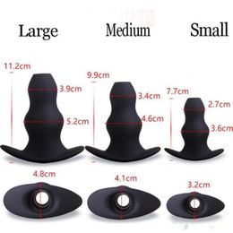 Hollow butt plug anal speculum soft silicone buttplug g spot anus plugs enema anal cleaning sex toys for men and w1073963