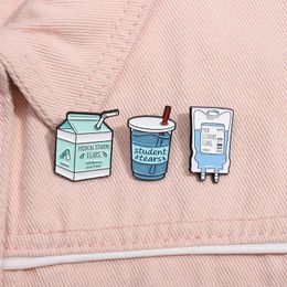 Brooches 3 Pcs Milk Carton Drink Bottle Shape Brooch Clothing Badge Party Birthday Gift Decoration Jewelry Backpack Accessories