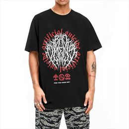 Men's T-Shirts Artificial retro music T-shirt mens bad omen band great art 100% pure cotton T-shirt summer fashion T-shirt oversized topL2405