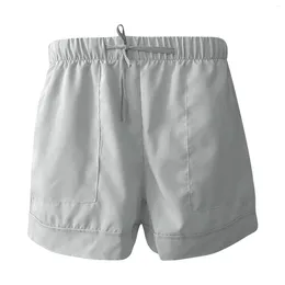 Women's Shorts Elastic Drawstring Casual Size Pocket Waist Pants Womens Plus Loose Solid Swim Shirts For Women Short Sleeve