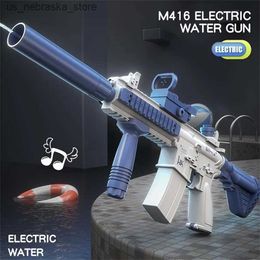 Sand Play Water Fun 2024 New Summer M416 Gun Electric Pistol Shooting Toy Fully Automatic Beach Childrens Boys and Girls Q240408