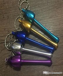 mini Portable Key chain Keychain Mushroom Tobacco Pipe Ultimate Pipe Mini Aluminum Metal Smoking Keychain Pipe Gift Mixed Colors3273998