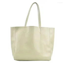 Shoulder Bags High Capacity Soft Leather Designer Bag For Women 2024 Summer Travel Green Handbag Fashion Luxury Simple Shopping Purse