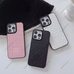 Classic woven printing series solid color faux leather iphone case for Apple 15 promax 11 12 13 14 Pro Max fall protection case Luxury logo designer runway 056