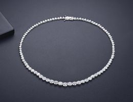 Chokers Trendy Lovers Necklace Lab Diamond Cz Stone White Gold Filled chorker Pendant Necklaces for Women Bridal Party Wedding jew5173691
