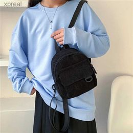 Backpacks Fashionable Womens Mini Backpack Solid Corduroy Mini Backpack Simple and Casual Student backpack Travel Backpack WX