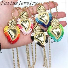 Pendant Necklaces 6Pcs Fashion Boho Bead Necklace For Women Miyuki Heart Handmade Colourful Jewellery Choker Femme Gift