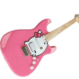 Guitar Customised wholesale stock, pink electric guitar, maple fingerboard. High quality and fast delivery