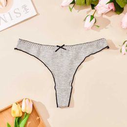 Women's Panties Bow G-string sexy underwear cotton womens underwear womens thong solid color low waisted bikini underwearL2405