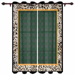 Curtain Abstract Leopard Print Retro Pattern Green Outdoor For Garden Patio Drapes Bedroom Living Room Kitchen Window