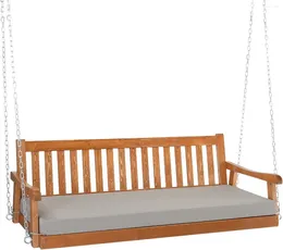 Camp Furniture Upgraded 6 FT Pine Wood Porch Swing Daybed Heavy Duty 880 LBS Patio Hanging Sofa Bench With Adjustable Chains