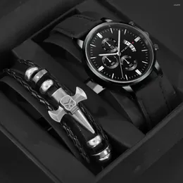 Wristwatches Fashion Men Sports Watch Luxury Mens Leather Quartz Wrist Calendar Date Male Casual Bracelet Watches