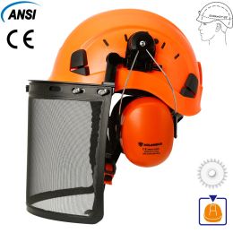 Helmet Industrial Forestry Safety Helmet Visor Earmuffs Chainsaw Arborist Logging Hard Hat Goggles CE ABS Construction Working Hard Cap