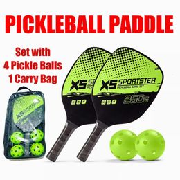 Pickleball Paddles Lightweight Pickleball Set with Portable Carry Bag 4 Balls Portable for Indoor Outdoor Exercise 240508
