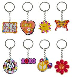 Keychains Lanyards Peace Theme 26 Keychain For Classroom Prizes Goodie Bag Stuffers Supplies Keyring Men Suitable Schoolbag Key Chain Otdln