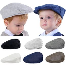 Baby Boy Hat Toddler Golf Cap born Baptism Herringbone Flag Headgear Kids Gentleman Wedding Cotton Soft Lining Accessories 240430