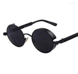 Sunglasses Black Round Steampunk Men Fashion Brand Designer Luxury Classic Retro Mirror Sun Glasses Women Circle 7828356