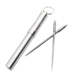 Waterproof Portable Stainless Steel Toothpick Holder Key Ring Toothpick Case Easy To Carry In Outdoor Travel Kit Tableware Gif9628894