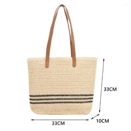 Totes Boho Casual Women Shoulder Bag Striped Woven Lady Shopping Handbag Fashion Beach Straw For Vacation