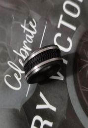 Fashion men ring stainless steel plate black with rubber cool rings no wiht box97612226397983