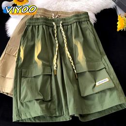 Mens y2k Summer Casual Cargo Pants Sportswear Fitness Quick Dry Jogger Beach Shorts Outdoor GYM Korean Clothes 2024 240506